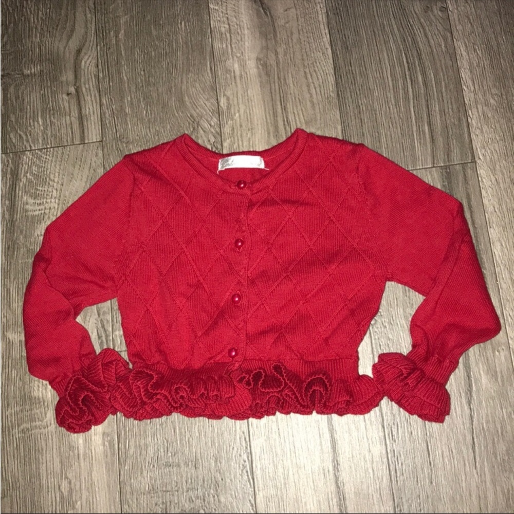 Couture Princess,girl’s red sweater.Size 2.